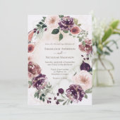 Autumn Elegance Floral Wedding Kaart (Staand voorkant)