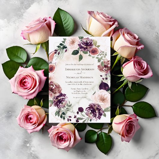 Autumn Elegance Floral Wedding Kaart
