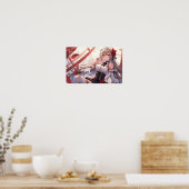 Autumn Elegance in Red and Black Poster (Keuken)