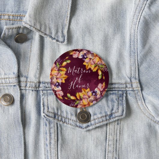 Autumn Elegance Matron of Honor Ronde Button 7,6 Cm (In situ)