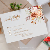 Autumn Elegance Terracotta Dahlia Waterverf RSVP Informatiekaartje