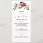 Autumn Elegance Waterverf Menu | Bourgogne en blau (Voorkant)