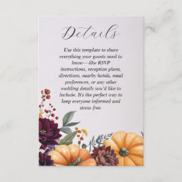 Autumn Elegance Wedding Enclosure Kaart
