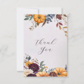 Autumn Elegance Wedding Flat Thank You Card (Voorkant)