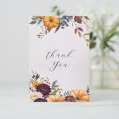 Autumn Elegance Wedding Flat Thank You Card (Staand voorkant)