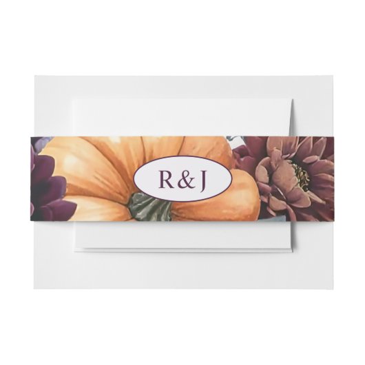 Autumn Elegance Wedding Invitation Belly Band Uitnodigingen Wikkel (Voorkant Voorbeeld)
