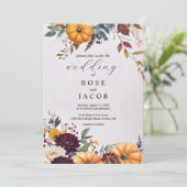 Autumn Elegance Wedding Invitation Kaart (Staand voorkant)