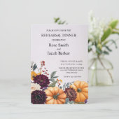 Autumn Elegance Wedding Rehearsal Dinner Kaart (Staand voorkant)