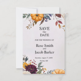 Autumn Elegance Wedding Save the Date Uitnodiging