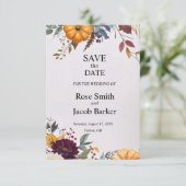 Autumn Elegance Wedding Save the Date Uitnodiging (Staand voorkant)