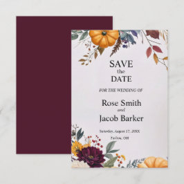Autumn Elegance Wedding Save the Date Uitnodiging