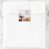 Autumn Elegance Wedding  Vierkante Sticker (Tas)