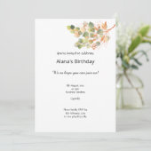 AUTUMN ELEGANT ELEMENTS BIRTHDAY INVITATION KAART (Staand voorkant)