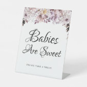 Autumn Elegant Purple Flowers Foliage Baby shower Reclamebord Met Voetstuk (Voorkant)
