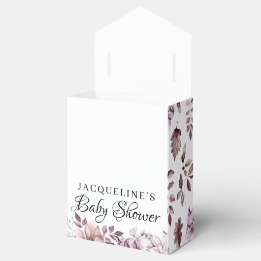 Autumn Elegant Purple Flowers Foliage Bedankdoosjes (Geopend)