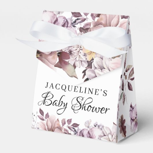 Autumn Elegant Purple Flowers Foliage Bedankdoosjes (Voorkant Zijde)