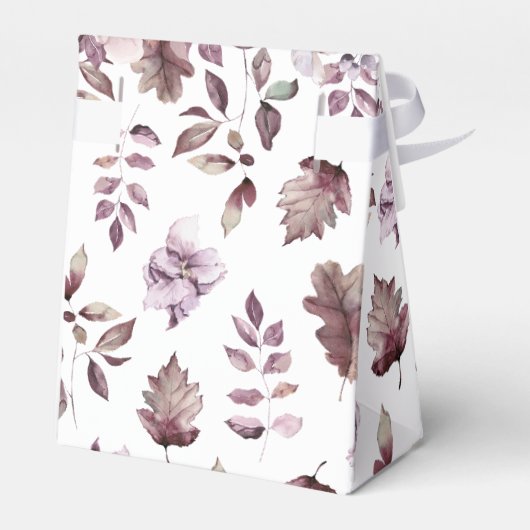 Autumn Elegant Purple Flowers Foliage Bedankdoosjes (Achterkant)