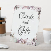 Autumn Elegant Purple Flowers Foliage Reclamebord Met Voetstuk (Insitu)