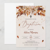 Autumn en Herfst Oranje Flowers Marigold Baptisme Kaart (Voorkant / Achterkant)