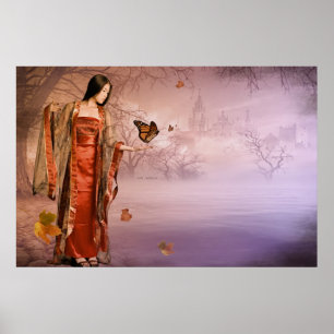 Autumn en Monarch Butterflies Poster