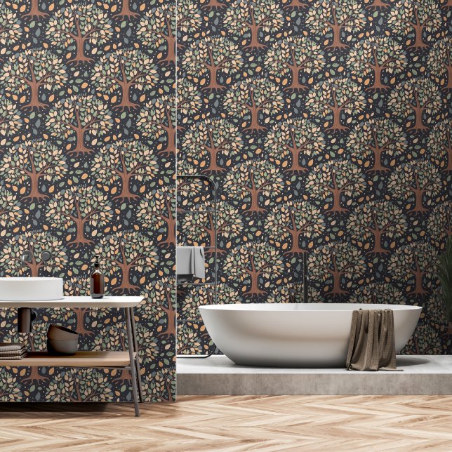 Autumn Enchantment: botanisch elegant behang (Badkamer)