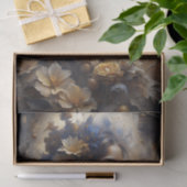 Autumn Enchantress Floral Goud Blauw Decoupage Tissuepapier (Geschenk)