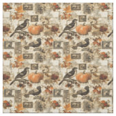 Autumn Ephemera Collage | Rustic Birds Stof (Swatch)