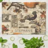  Autumn Ephemera Collage | Rustic Birds Theedoek (Gevouwen)
