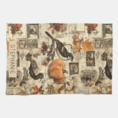  Autumn Ephemera Collage | Rustic Birds Theedoek (Horizontaal)
