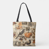 Autumn Ephemera Collage | Rustic Birds Tote Bag (Achterkant)