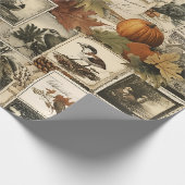 Autumn Ephemera Collage | Rustieke vogels (2) Cadeaupapier (Hoek)