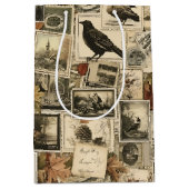 Autumn Ephemera Collage | Rustieke vogels (2) Medium Cadeauzakje (Voorkant)