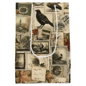 Autumn Ephemera Collage | Rustieke vogels (2) Medium Cadeauzakje (Achterkant)