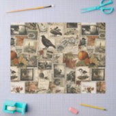 Autumn Ephemera Collage | Rustieke vogels (2) Tissuepapier (Craft)
