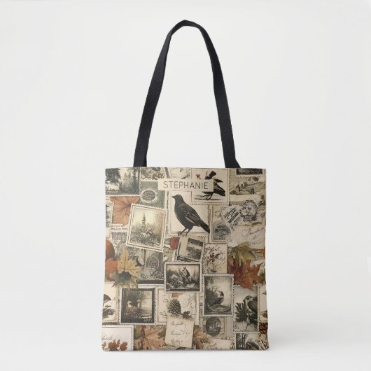 Autumn Ephemera Collage | Rustieke vogels (2) Tote Bag (Voorkant)