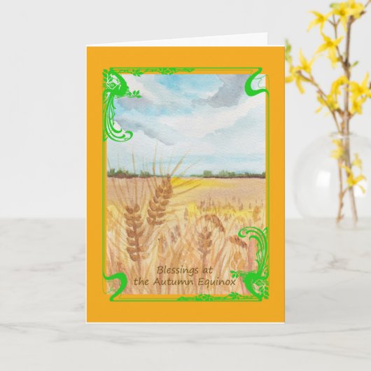 Autumn equinox blesscard kaart (Gele Bloem)