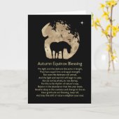 Autumn Equinox Blessings Kaart met paard (Gele Bloem)