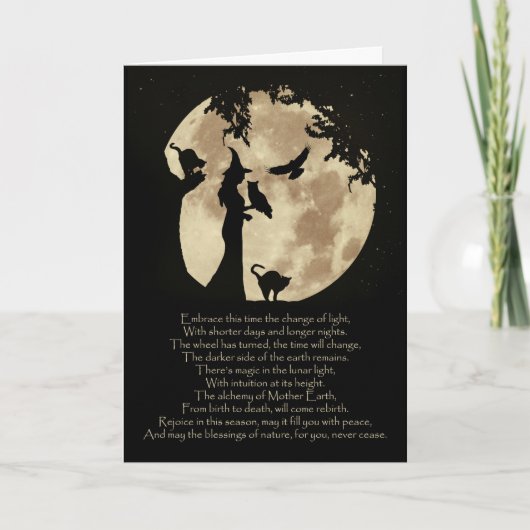 Autumn Equinox Mabon Blessing met heks Kaart (Voorkant)
