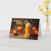 Autumn Equinox Pumpkin Latte Harvest Colors Kaart (Gele Bloem)