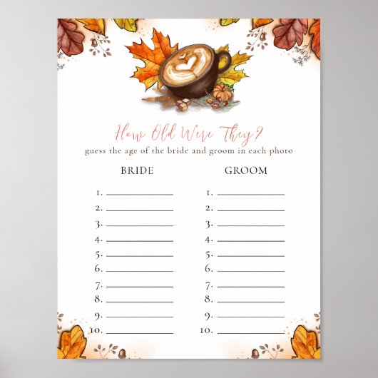 Autumn Espresso Love is het brouwen van Vrijgezell Poster (Voorkant)