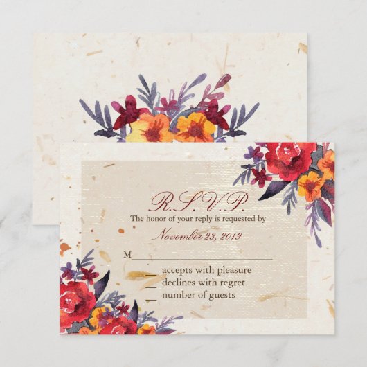 Autumn Essence RSVP Kaartje (Voorkant / Achterkant)