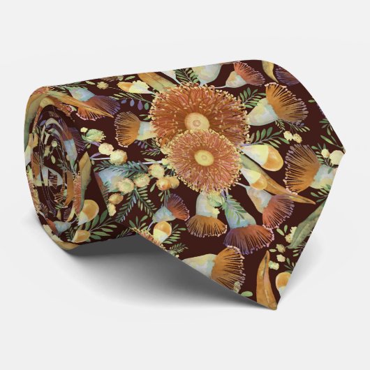 Autumn Eucalyptus en Wattle Stropdas (Opgerold)