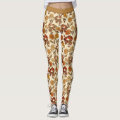 Autumn Exotic Florals Cream Leggings (Voorkant)