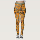 Autumn Exotic Florals Royal Sinaasappel Leggings (Voorkant)