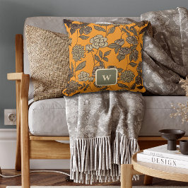 Autumn Exotic Flowers Monogram aanpassen Kussen