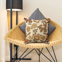 Autumn Exotic Flowers Monogram aanpassen Kussen