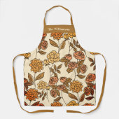 Autumn Exotic Flowers Monogram aanpassen Schort (Voorkant)