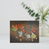 Autumn fairies postcard feestdagenkaart (Staand voorkant)