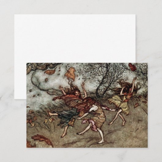 "Autumn Fairies" van Arthur Rackham Bedankkaart (Voorkant / Achterkant)