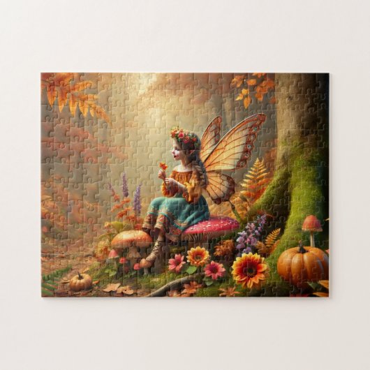 Autumn Fairy Enchanted Pumpkin Forest Legpuzzel (Horizontaal)
